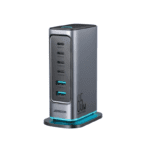JOYROOM Fast Charger GaN Multi Port Powe Station Type C*4 + USB A*2_65W Dark Gray JR TCM02