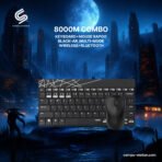 Keyboard Mouse Rapoo 8000M Combo Black AR Multi mode Wireless Bluetooth