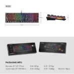 Keyboard Fantech Mechanical Maxfit108 MK855 Black USB - Image 6