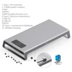 ONTEN-95109 USB C HUB,Type-C 3.0 Docking Multifunction 11 in 1 Hub  Wireless Charging for MacBook Pro HUB to HDMI/VGA/PD/SD/TF / RJ45 / USB 3.0 / USB-C Female Converter - Image 2