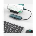 Onten 5-in1 USB-C to 4-Ports USB HUB with 5V Power Input  480Mbps  OTN-UC119  Pine Green - Image 3