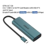 Onten UC120 6 in 1 USB-C to SD / TF Card Reader with 3-Ports USB HUB & 5V Input - Image 3