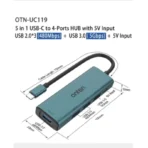 Onten 5-in1 USB-C to 4-Ports USB HUB with 5V Power Input  480Mbps  OTN-UC119  Pine Green - Image 2