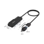 ONTEN UCA312 USB-A & USB-C to SATA Adapter with 3×USB 3.0 Hub  2.5 HDD/SSD External Enclosure  Multi-Port USB Expansion - Image 4