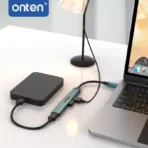 ONTEN 9701 USB-C Hub 4-Port Adapter  Aluminum Alloy Type-C Multi USB Splitter for Laptop MacBook iPad  USB Devices - Image 2