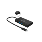 j5create Video Capture With HUB Type-C To (HDMI-4K*2+USB3.0*2+3.5mm Audio Jack) JVA01