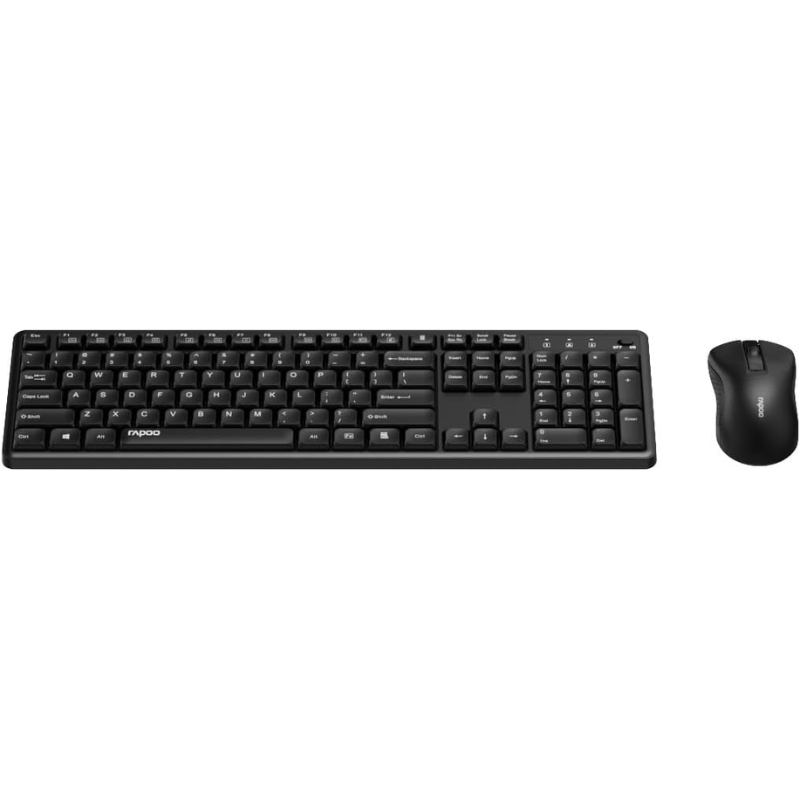 Untitled design (31) Keyboard Mouse Rapoo X2100 Combo Black Wirless - Image 1