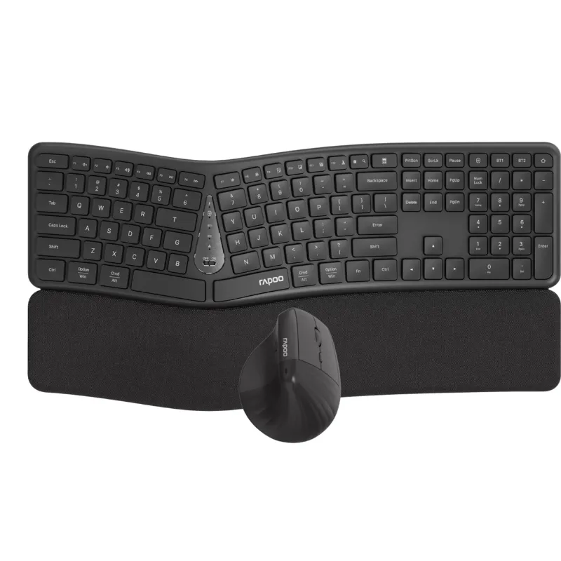 Untitled design (47)-optimized Keyboard Mouse Rapoo 8810ME Combo Black Multi mode Wireless Bluetooth - Image 1